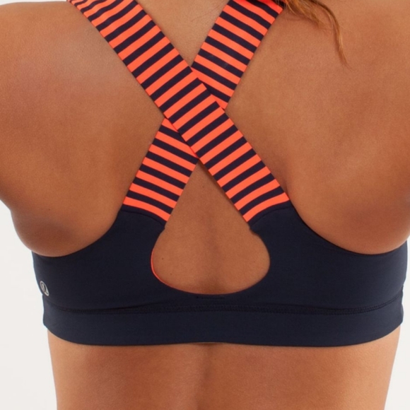 Lululemon All Sport Bra Inkwell Navy and Orange - Picture 2 of 12